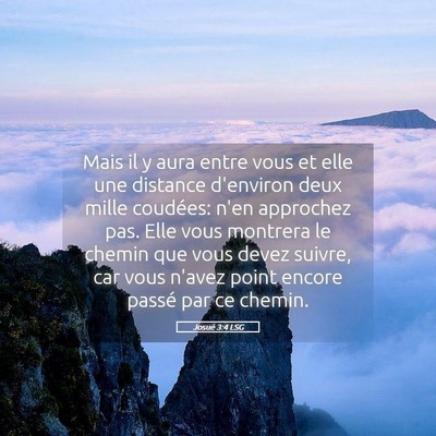 Picture 05 - Josué 3:4 LSG - Mais il y aura entre vous et elle une distance - Bible Verse Picture