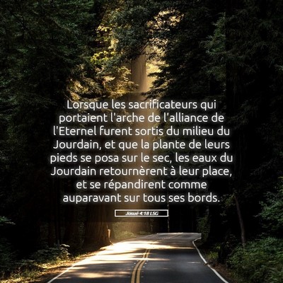 Picture 05 - Josué 4:18 LSG - Lorsque les sacrificateurs qui portaient l'arche - Bible Verse Picture