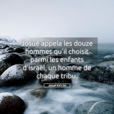 Picture 05 - Josué 4:4 LSG - Josué appela les douze hommes qu'il choisit - Bible Verse Picture