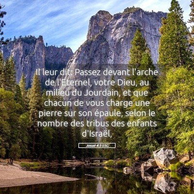 Picture 05 - Josué 4:5 LSG - Il leur dit: Passez devant l'arche de l'Eternel, - Bible Verse Picture