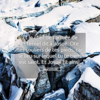 Picture 05 - Josué 5:15 LSG - Et le chef de l'armée de l'Eternel dit à - Bible Verse Picture
