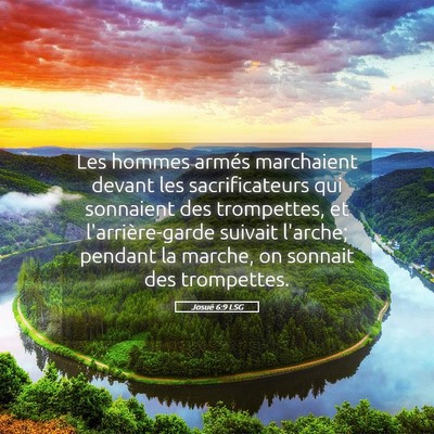 Picture 05 - Josué 6:9 LSG - Les hommes armés marchaient devant les - Bible Verse Picture