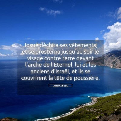 Picture 05 - Josué 7:6 LSG - Josué déchira ses vêtements, et se prosterna - Bible Verse Picture
