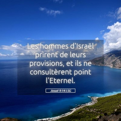 Picture 05 - Josué 9:14 LSG - Les hommes d'Israël prirent de leurs provisions, - Bible Verse Picture