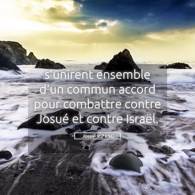 Picture 05 - Josué 9:2 LSG - s'unirent ensemble d'un commun accord pour - Bible Verse Picture