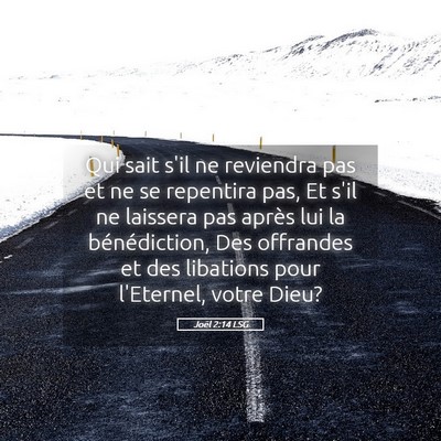 Picture 05 - Joël 2:14 LSG - Qui sait s'il ne reviendra pas et ne se repentira - Bible Verse Picture