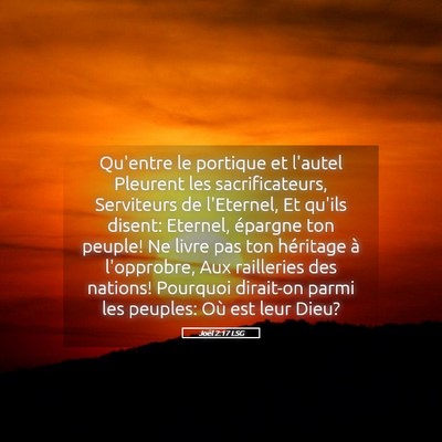 Picture 05 - Joël 2:17 LSG - Qu'entre le portique et l'autel Pleurent les - Bible Verse Picture