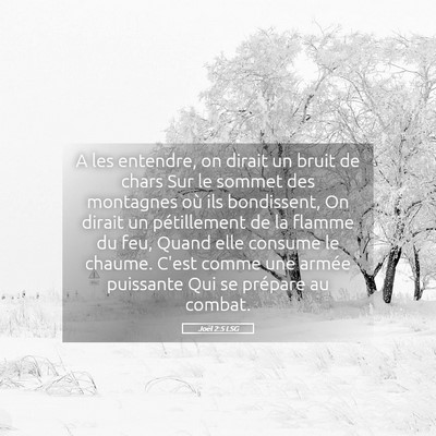 Picture 05 - Joël 2:5 LSG - A les entendre, on dirait un bruit de chars Sur - Bible Verse Picture