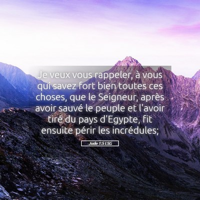 Picture 05 - Jude 1:5 LSG - Je veux vous rappeler, à vous qui savez fort - Bible Verse Picture