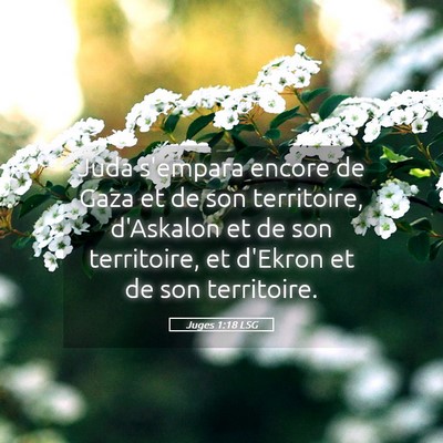 Picture 05 - Juges 1:18 LSG - Juda s'empara encore de Gaza et de son - Bible Verse Picture