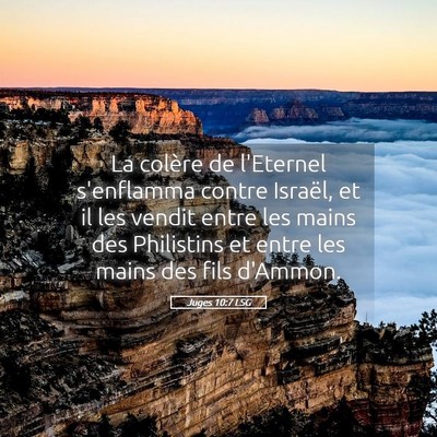 Picture 05 - Juges 10:7 LSG - La colère de l'Eternel s'enflamma contre - Bible Verse Picture
