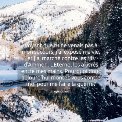 Picture 05 - Juges 12:3 LSG - Voyant que tu ne venais pas à mon secours, j'ai - Bible Verse Picture