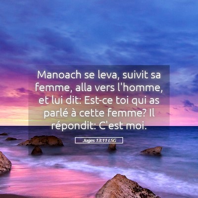 Picture 05 - Juges 13:11 LSG - Manoach se leva, suivit sa femme, alla vers - Bible Verse Picture