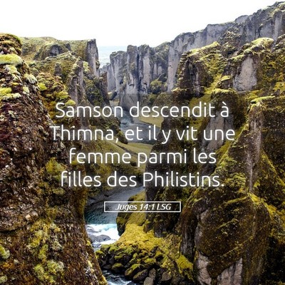 Picture 05 - Juges 14:1 LSG - Samson descendit à Thimna, et il y vit une femme - Bible Verse Picture