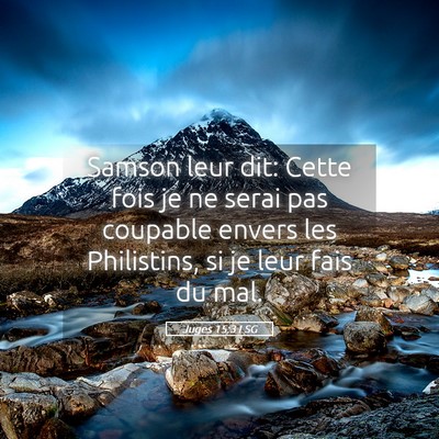 Picture 05 - Juges 15:3 LSG - Samson leur dit: Cette fois je ne serai pas - Bible Verse Picture