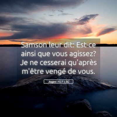 Picture 05 - Juges 15:7 LSG - Samson leur dit: Est-ce ainsi que vous agissez? - Bible Verse Picture