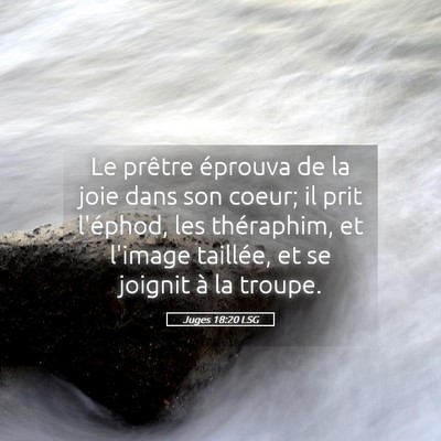 Picture 05 - Juges 18:20 LSG - Le prêtre éprouva de la joie dans son coeur; il - Bible Verse Picture