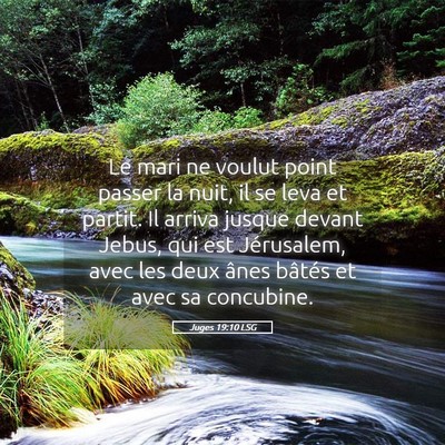 Picture 05 - Juges 19:10 LSG - Le mari ne voulut point passer la nuit, il se - Bible Verse Picture