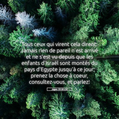 Picture 05 - Juges 19:30 LSG - Tous ceux qui virent cela dirent: Jamais rien de - Bible Verse Picture