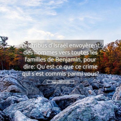 Picture 05 - Juges 20:12 LSG - Les tribus d'Israël envoyèrent des hommes vers - Bible Verse Picture