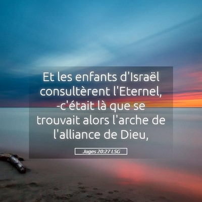 Picture 05 - Juges 20:27 LSG - Et les enfants d'Israël consultèrent l'Eternel, - Bible Verse Picture