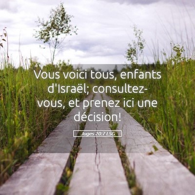 Picture 05 - Juges 20:7 LSG - Vous voici tous, enfants d'Israël; - Bible Verse Picture