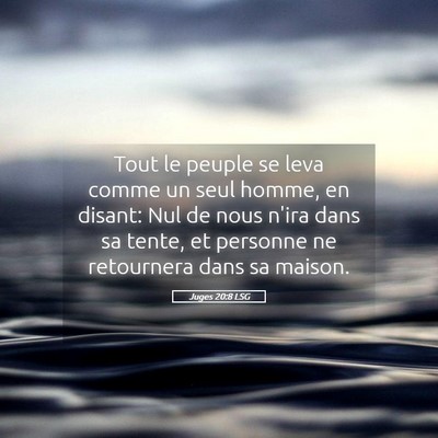 Picture 05 - Juges 20:8 LSG - Tout le peuple se leva comme un seul homme, en - Bible Verse Picture