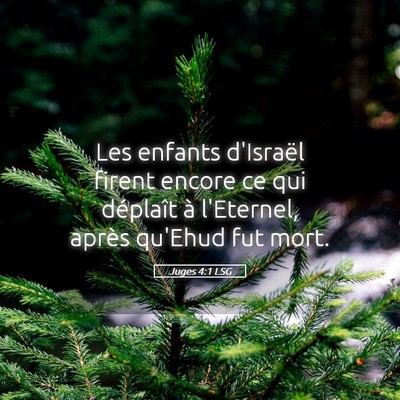 Picture 05 - Juges 4:1 LSG - Les enfants d'Israël firent encore ce qui - Bible Verse Picture