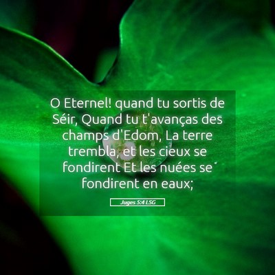 Picture 05 - Juges 5:4 LSG - O Eternel! quand tu sortis de Séir, Quand tu - Bible Verse Picture