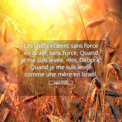 Picture 05 - Juges 5:7 LSG - Les chefs étaient sans force en Israël, sans - Bible Verse Picture