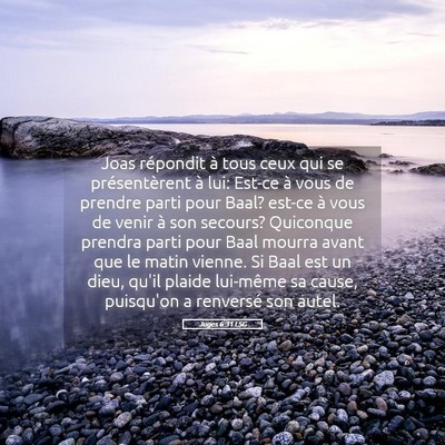 Picture 05 - Juges 6:31 LSG - Joas répondit à tous ceux qui se présentèrent - Bible Verse Picture