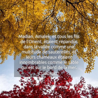 Picture 05 - Juges 7:12 LSG - Madian, Amalek, et tous les fils de l'Orient, - Bible Verse Picture