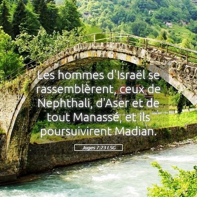 Picture 05 - Juges 7:23 LSG - Les hommes d'Israël se rassemblèrent, ceux de - Bible Verse Picture