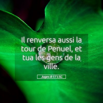 Picture 05 - Juges 8:17 LSG - Il renversa aussi la tour de Penuel, et tua les - Bible Verse Picture