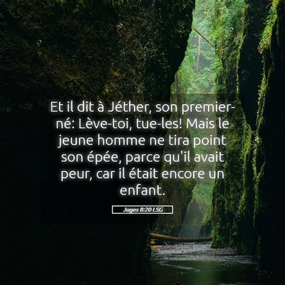 Picture 05 - Juges 8:20 LSG - Et il dit à Jéther, son premier-né: Lève-toi, - Bible Verse Picture