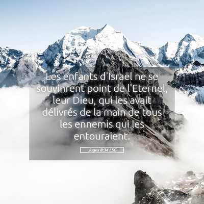 Picture 05 - Juges 8:34 LSG - Les enfants d'Israël ne se souvinrent point de - Bible Verse Picture