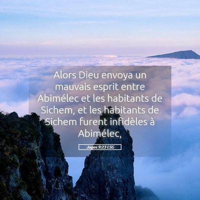 Picture 05 - Juges 9:23 LSG - Alors Dieu envoya un mauvais esprit entre - Bible Verse Picture