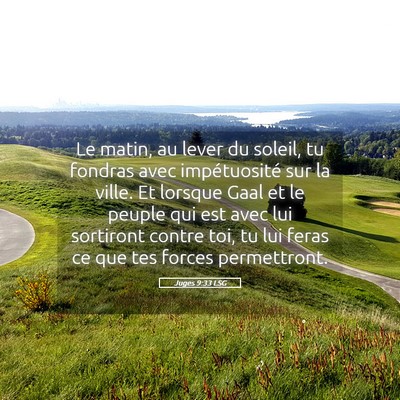 Picture 05 - Juges 9:33 LSG - Le matin, au lever du soleil, tu fondras avec - Bible Verse Picture