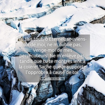 Picture 05 - Jérémie 15:15 LSG - Tu sais tout, ô Eternel, souviens-toi de moi, ne - Bible Verse Picture