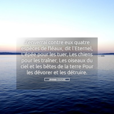 Picture 05 - Jérémie 15:3 LSG - J'enverrai contre eux quatre espèces de fléaux, - Bible Verse Picture