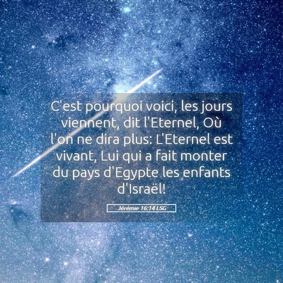 Picture 05 - Jérémie 16:14 LSG - C'est pourquoi voici, les jours viennent, dit - Bible Verse Picture