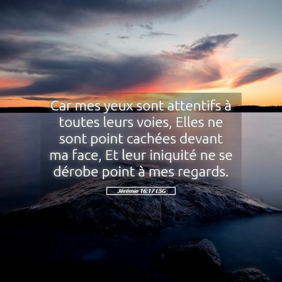 Picture 05 - Jérémie 16:17 LSG - Car mes yeux sont attentifs à toutes leurs - Bible Verse Picture