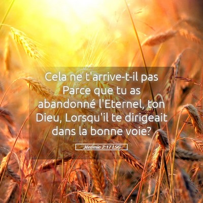 Picture 05 - Jérémie 2:17 LSG - Cela ne t'arrive-t-il pas Parce que tu as - Bible Verse Picture