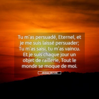 Picture 05 - Jérémie 20:7 LSG - Tu m'as persuadé, Eternel, et je me suis laissé - Bible Verse Picture