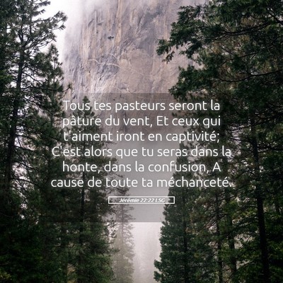 Picture 05 - Jérémie 22:22 LSG - Tous tes pasteurs seront la pâture du vent, Et - Bible Verse Picture