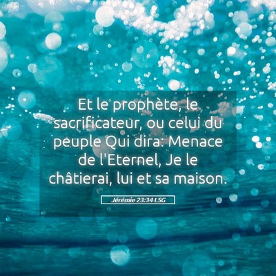 Picture 05 - Jérémie 23:34 LSG - Et le prophète, le sacrificateur, ou celui du - Bible Verse Picture