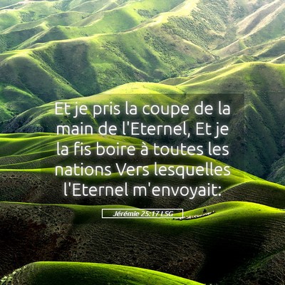Picture 05 - Jérémie 25:17 LSG - Et je pris la coupe de la main de l'Eternel, Et - Bible Verse Picture
