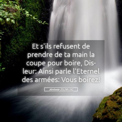 Picture 05 - Jérémie 25:28 LSG - Et s'ils refusent de prendre de ta main la coupe - Bible Verse Picture