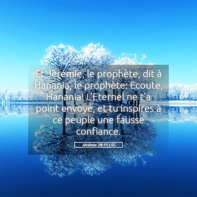 Picture 05 - Jérémie 28:15 LSG - Et Jérémie, le prophète, dit à Hanania, le - Bible Verse Picture