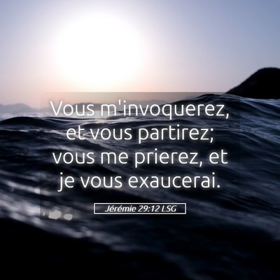 Picture 05 - Jérémie 29:12 LSG - Vous m'invoquerez, et vous partirez; vous me - Bible Verse Picture